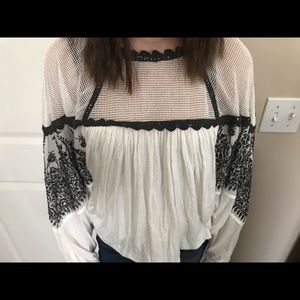 Free People Unique Ivory Blouse